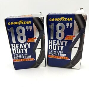 (2) Goodyear 18" 1.75-2.125 Heavy Duty Thick Bicycle Tube w/ Levers - Sealed